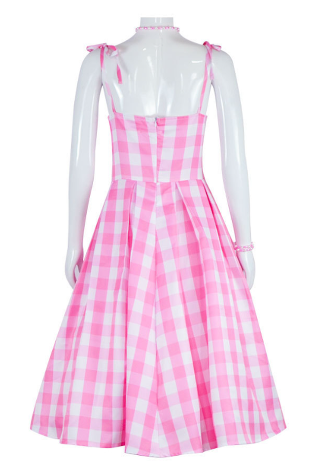 Barbie Movie Margot Pink Plaid Check Dress | Dress In Beauty Barbie Movie Margot Pink Plaid Check Dress | Dress In Beauty