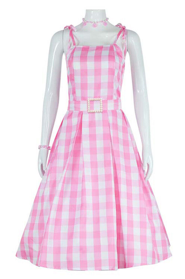 Barbie Movie Margot Pink Plaid Check Dress | Dress In Beauty Barbie Movie Margot Pink Plaid Check Dress | Dress In Beauty