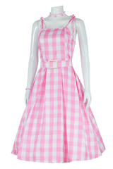 Barbie Movie Margot Pink Plaid Check Dress | Dress In Beauty Barbie Movie Margot Pink Plaid Check Dress | Dress In Beauty