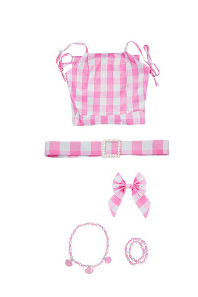 Barbie Movie Margot Pink Plaid Check Dress | Dress In Beauty Barbie Movie Margot Pink Plaid Check Dress | Dress In Beauty