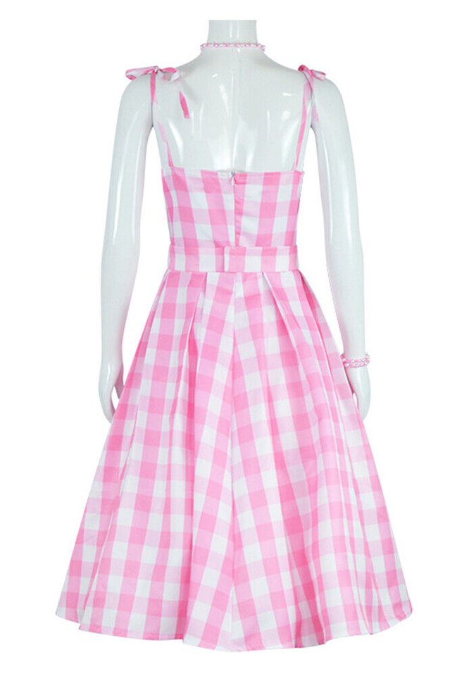 Barbie Movie Margot Pink Plaid Check Dress | Dress In Beauty Barbie Movie Margot Pink Plaid Check Dress | Dress In Beauty
