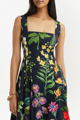 Printed Tie-Back Cotton-Blend Midi Dress | Dress In Beauty Printed Tie-Back Cotton-Blend Midi Dress | Dress In Beauty