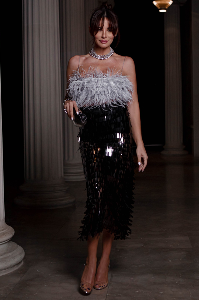 Aleyna Feather Top + Sequin Skirt Set | Dress In Beauty Aleyna Feather Top + Sequin Skirt Set | Dress In Beauty