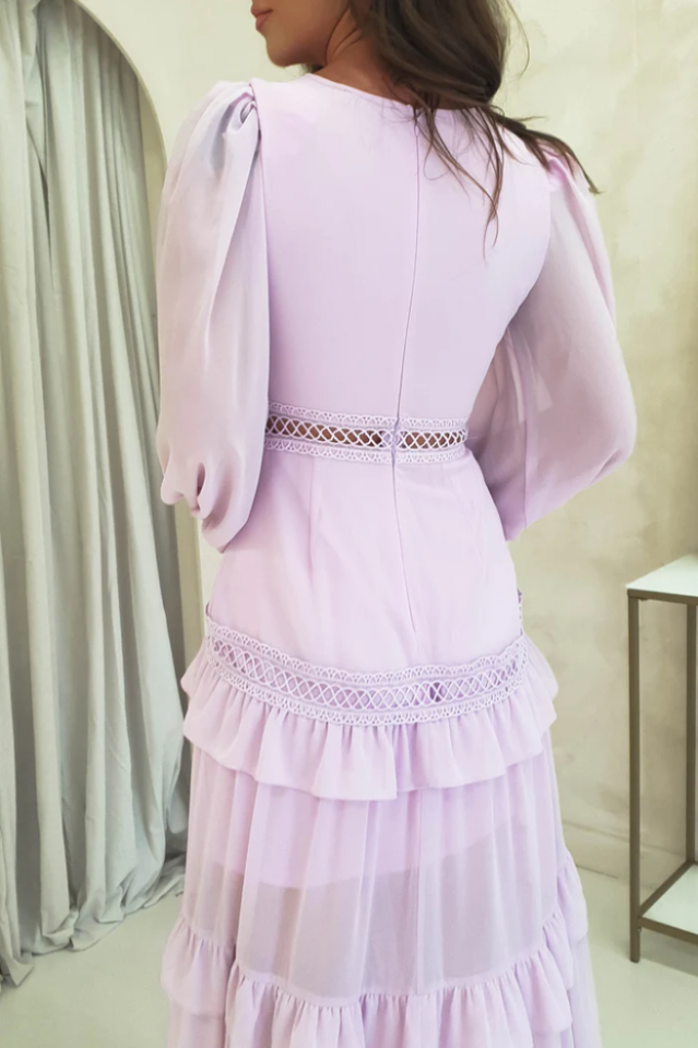 Lorie Long Sleeve Ruffle Gown | Dress In Beauty Lorie Long Sleeve Ruffle Gown | Dress In Beauty