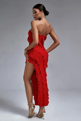 Qira Bandeau Ruffle Detail Maxi Dress | Dress In Beauty Qira Bandeau Ruffle Detail Maxi Dress | Dress In Beauty