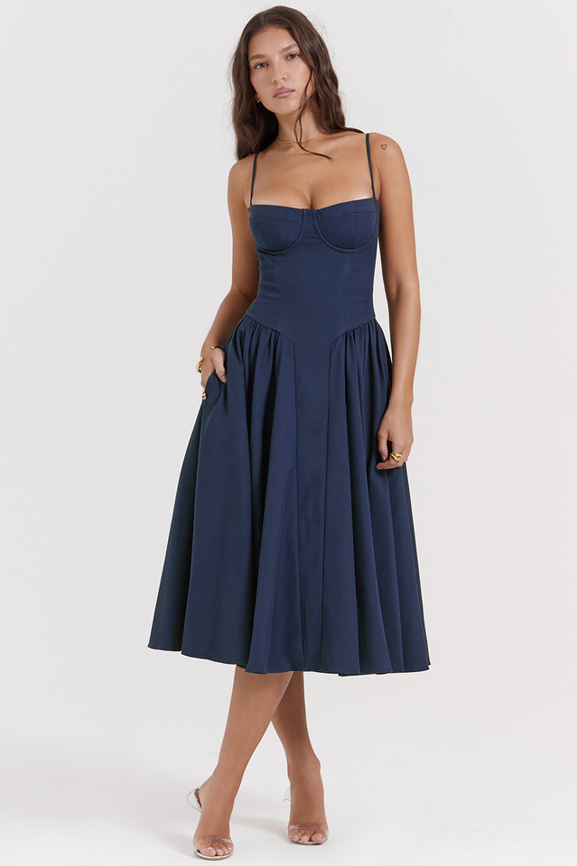 old navy corset dress Corset Waist Sleeveless Lace Sweetheart, Daniella Corset Maxi Dress in Navy, Size XL, For Prom & Homecoming Or Wedding Guest