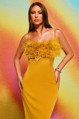 Leighton Yellow Feather Maxi Dress | Dress In Beauty Leighton Yellow Feather Maxi Dress | Dress In Beauty