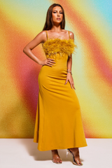 Leighton Yellow Feather Maxi Dress | Dress In Beauty Leighton Yellow Feather Maxi Dress | Dress In Beauty
