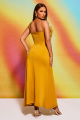 Leighton Yellow Feather Maxi Dress | Dress In Beauty Leighton Yellow Feather Maxi Dress | Dress In Beauty