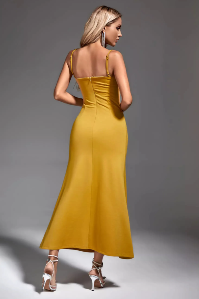 Leighton Yellow Feather Maxi Dress | Dress In Beauty Leighton Yellow Feather Maxi Dress | Dress In Beauty