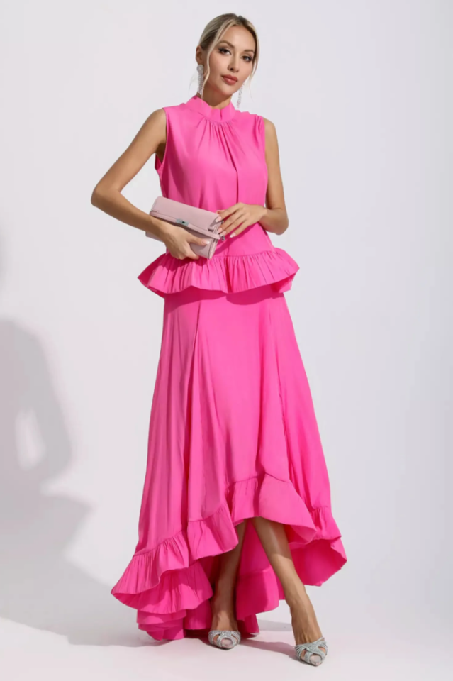 Elaine Pink Sleeveless Ruffle Mermaid Set | Dress In Beauty Elaine Pink Sleeveless Ruffle Mermaid Set | Dress In Beauty