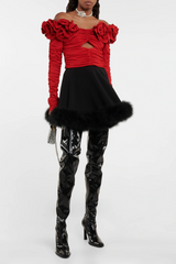 Floral Appliquéd Ruched Crop Top | Dress In Beauty Floral Appliquéd Ruched Crop Top | Dress In Beauty