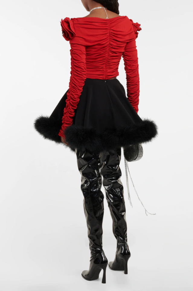 Floral Appliquéd Ruched Crop Top | Dress In Beauty Floral Appliquéd Ruched Crop Top | Dress In Beauty