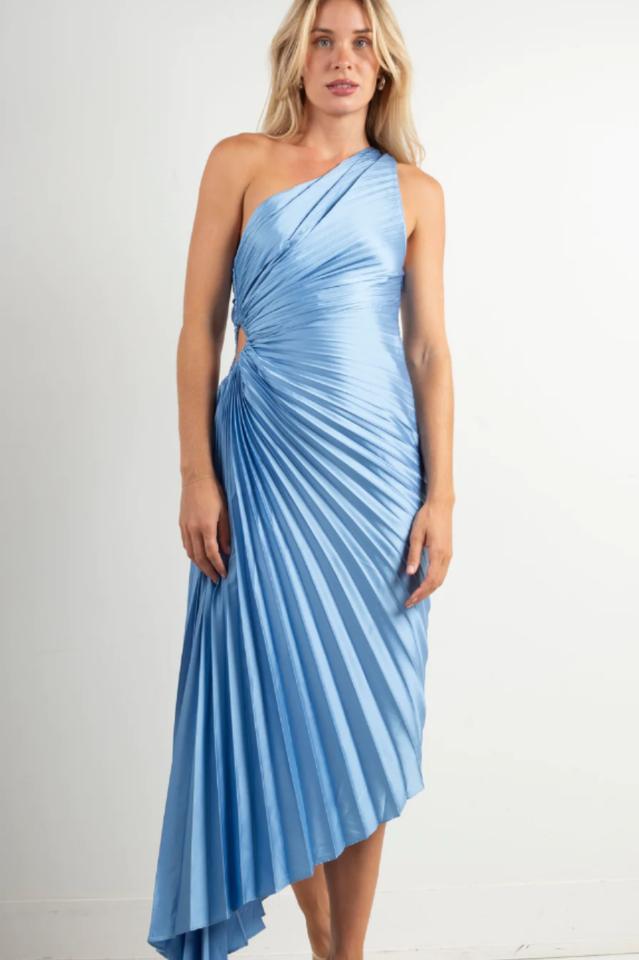 Catalina One Shoulder Pleated Satin Dress | Dress In Beauty Catalina One Shoulder Pleated Satin Dress | Dress In Beauty