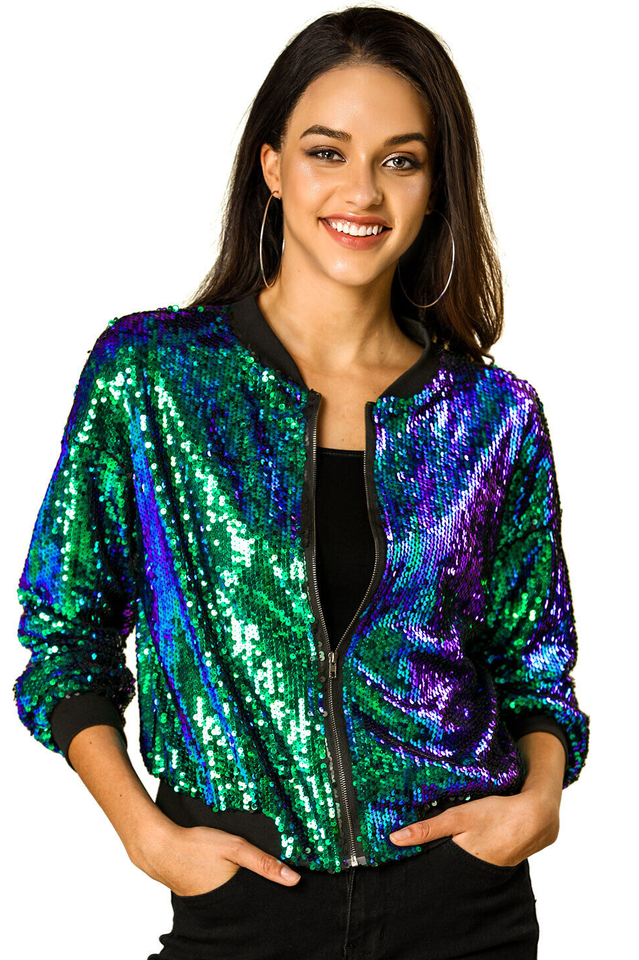 Mermaid Sequin Bomber Jacket | Dress In Beauty Mermaid Sequin Bomber Jacket | Dress In Beauty