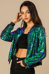 Mermaid Sequin Bomber Jacket | Dress In Beauty Mermaid Sequin Bomber Jacket | Dress In Beauty