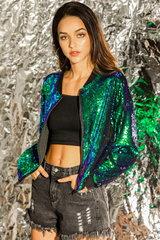 Mermaid Sequin Bomber Jacket | Dress In Beauty Mermaid Sequin Bomber Jacket | Dress In Beauty