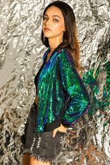 Mermaid Sequin Bomber Jacket | Dress In Beauty Mermaid Sequin Bomber Jacket | Dress In Beauty