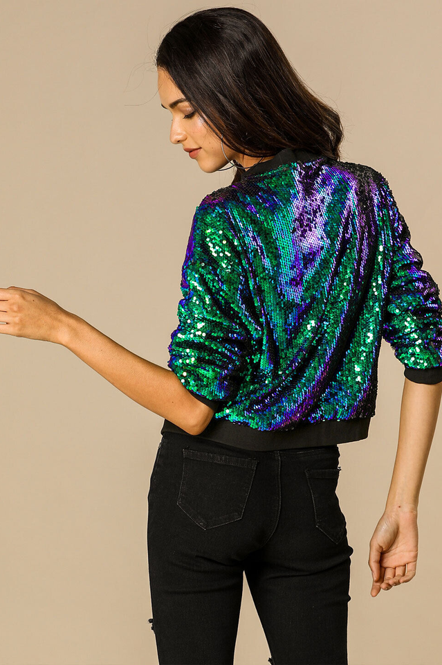 Mermaid Sequin Bomber Jacket | Dress In Beauty Mermaid Sequin Bomber Jacket | Dress In Beauty