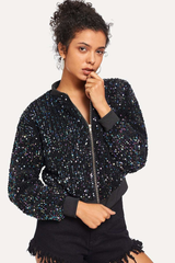 All Eyes on You Sequin Bomber Jacket | Dress In Beauty All Eyes on You Sequin Bomber Jacket | Dress In Beauty