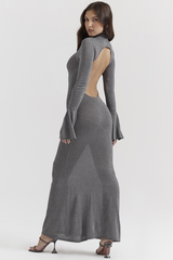Sancha Steel Metallic Maxi Dress | Dress In Beauty