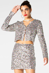 Ezra Silver Sequin Two-Piece Set | Dress In Beauty Ezra Silver Sequin Two-Piece Set | Dress In Beauty