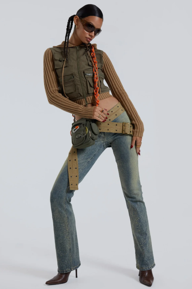 Jaded London Strap Up Stonewash Jeans | Dress In Beauty Jaded London Strap Up Stonewash Jeans | Dress In Beauty