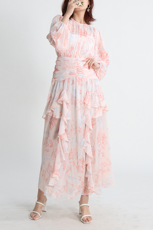 Aurier Round Neck Balloon Sleeve Maxi Dress | Dress In Beauty Aurier Round Neck Balloon Sleeve Maxi Dress | Dress In Beauty