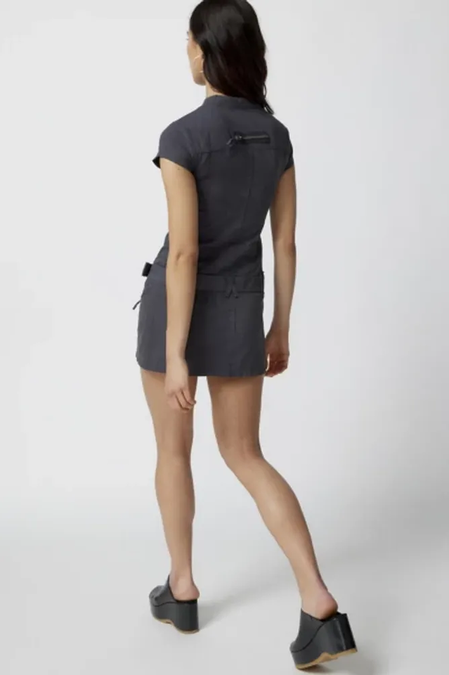 Belted Cargo Mini Dress In Grey | Dress In Beauty Belted Cargo Mini Dress In Grey | Dress In Beauty