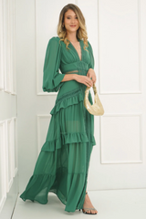 Lorie Long Sleeve Ruffle Gown | Dress In Beauty Lorie Long Sleeve Ruffle Gown | Dress In Beauty