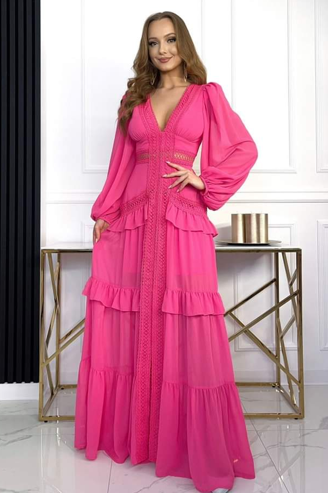 Lorie Long Sleeve Ruffle Gown | Dress In Beauty Lorie Long Sleeve Ruffle Gown | Dress In Beauty