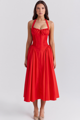 Adabella Cotton Halter Midi Sundress | Dress In Beauty Adabella Cotton Halter Midi Sundress | Dress In Beauty