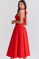 Adabella Cotton Halter Midi Sundress | Dress In Beauty Adabella Cotton Halter Midi Sundress | Dress In Beauty