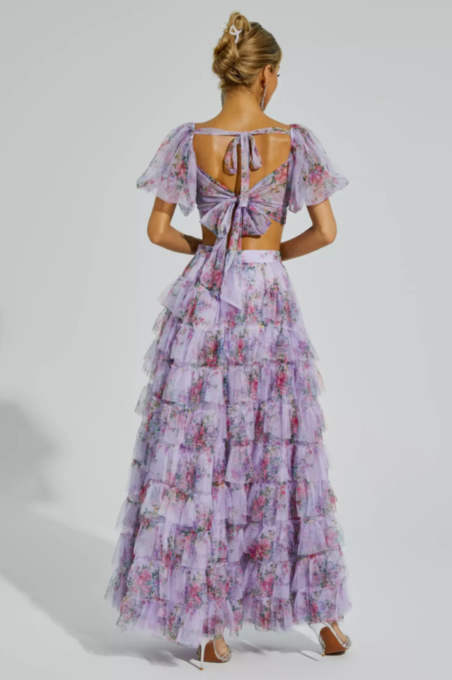 Braylee Purple Floral Ruched Set | Dress In Beauty Braylee Purple Floral Ruched Set | Dress In Beauty