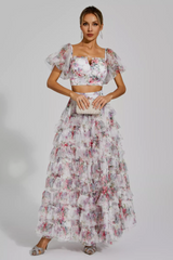 Braylee Purple Floral Ruched Set | Dress In Beauty Braylee Purple Floral Ruched Set | Dress In Beauty