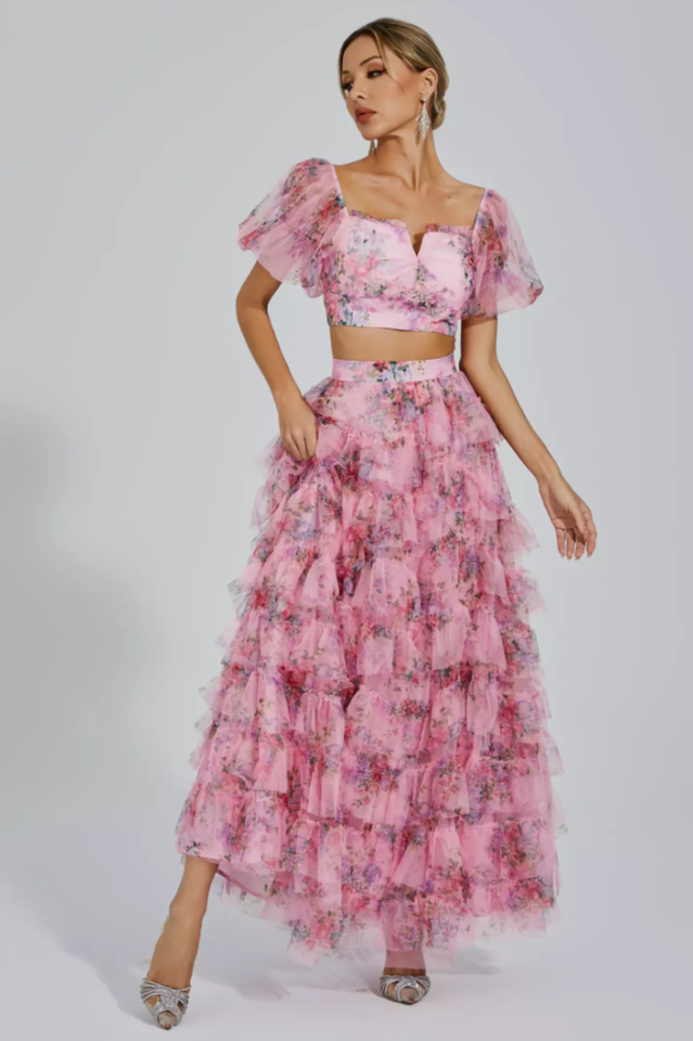 Braylee Purple Floral Ruched Set | Dress In Beauty Braylee Purple Floral Ruched Set | Dress In Beauty