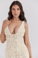 Carena Plunge Floral Applique Maxi Dress | Dress In Beauty Carena Plunge Floral Applique Maxi Dress | Dress In Beauty