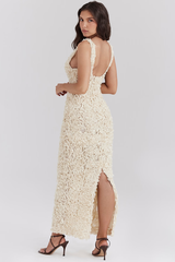 Carena Plunge Floral Applique Maxi Dress | Dress In Beauty Carena Plunge Floral Applique Maxi Dress | Dress In Beauty