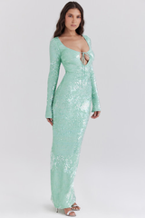 Titania Seafoam Sequin Maxi Gown | Dress In Beauty Titania Seafoam Sequin Maxi Gown | Dress In Beauty