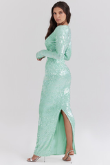 Titania Seafoam Sequin Maxi Gown | Dress In Beauty Titania Seafoam Sequin Maxi Gown | Dress In Beauty
