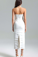 Kaisley Pleat 3D Floral Bustier Dress | Dress In Beauty Kaisley Pleat 3D Floral Bustier Dress | Dress In Beauty