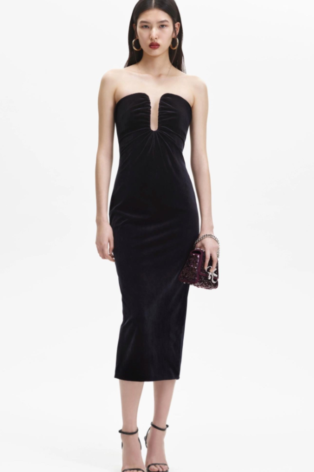 Velvet Strapless Midi Dress | Dress In Beauty Velvet Strapless Midi Dress | Dress In Beauty