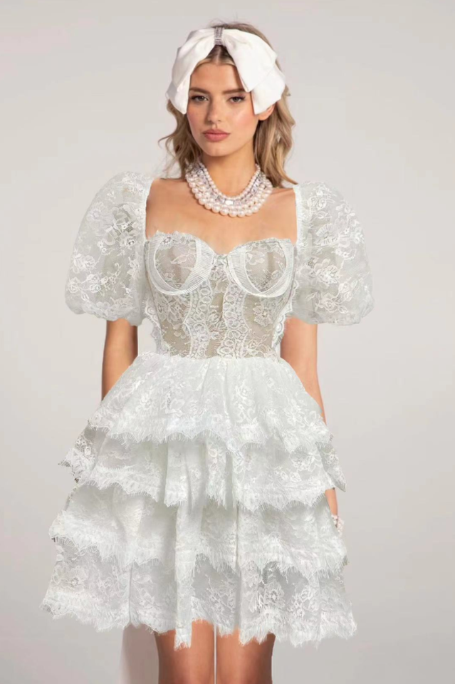 Alix Puff Shoulder Tiered Mini Dress | Dress In Beauty Alix Puff Shoulder Tiered Mini Dress | Dress In Beauty