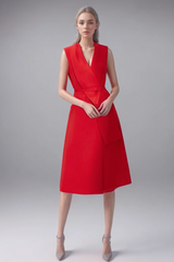 Sleeveless High Waist Patchwork Belt Dress | Dress In Beauty Sleeveless High Waist Patchwork Belt Dress | Dress In Beauty