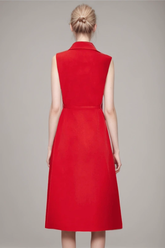 Sleeveless High Waist Patchwork Belt Dress | Dress In Beauty Sleeveless High Waist Patchwork Belt Dress | Dress In Beauty