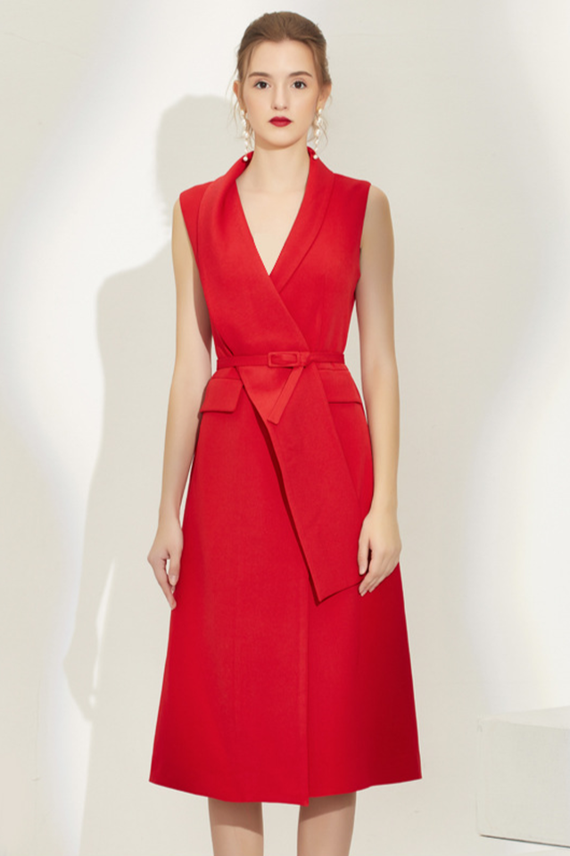 Sleeveless High Waist Patchwork Belt Dress | Dress In Beauty Sleeveless High Waist Patchwork Belt Dress | Dress In Beauty