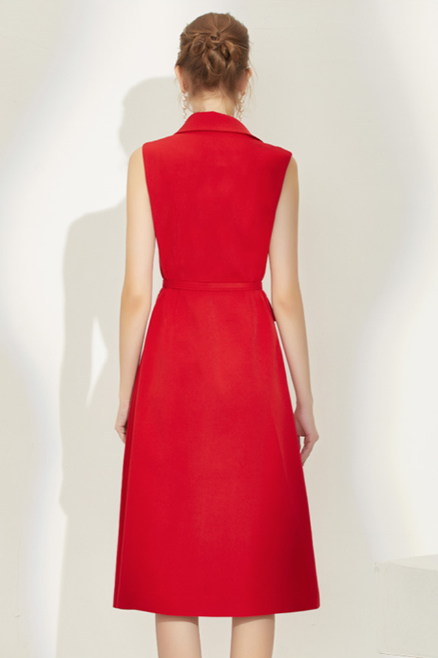 Sleeveless High Waist Patchwork Belt Dress | Dress In Beauty Sleeveless High Waist Patchwork Belt Dress | Dress In Beauty