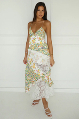 Floral Print Lace Backless Slip Dress | Dress In Beauty Floral Print Lace Backless Slip Dress | Dress In Beauty