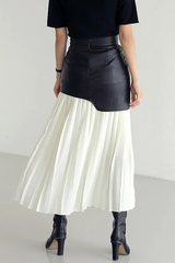 High Waist Patchwork Midi Skirt | Dress In Beauty High Waist Patchwork Midi Skirt | Dress In Beauty