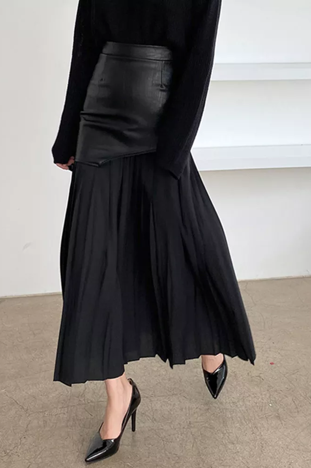 High Waist Patchwork Midi Skirt | Dress In Beauty High Waist Patchwork Midi Skirt | Dress In Beauty